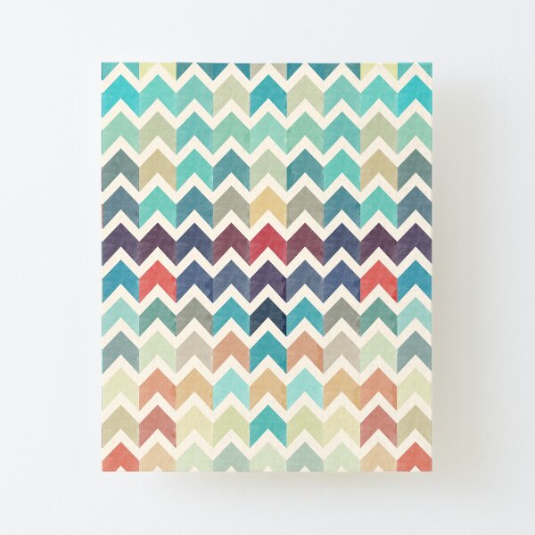 Watercolor Chevron Pattern Canvas Mounted Print