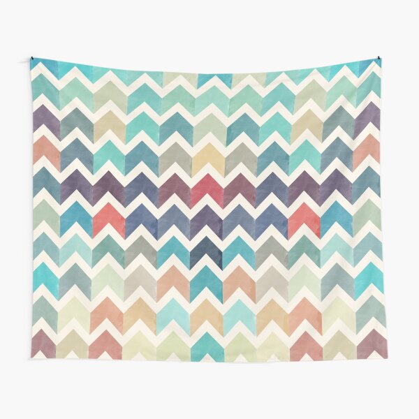 Watercolor Chevron Pattern Tapestry