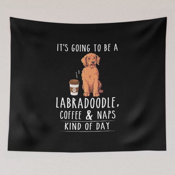 Item preview, Labradoodle, café y siestas divertido designed and sold by TeeDoozy.