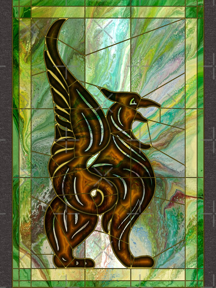 Gryphon: stained glass griffin by kerravonsen