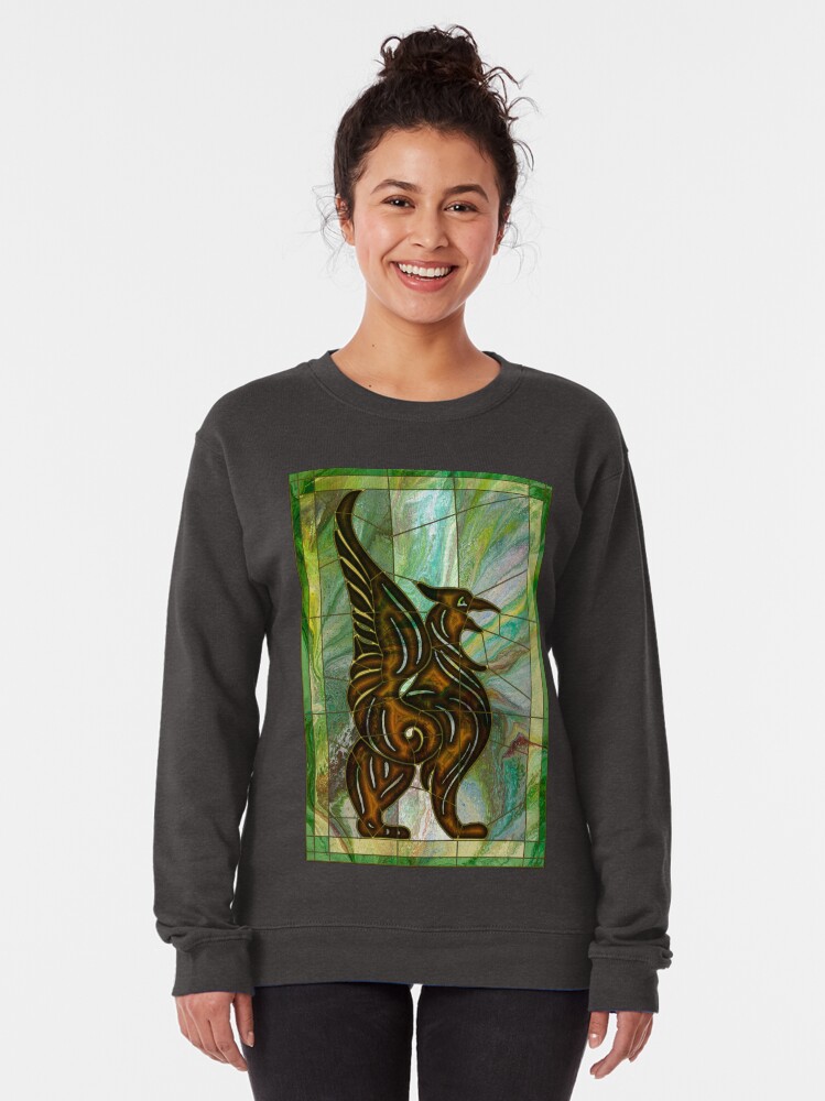 Alternate view of Gryphon: stained glass griffin Pullover Sweatshirt