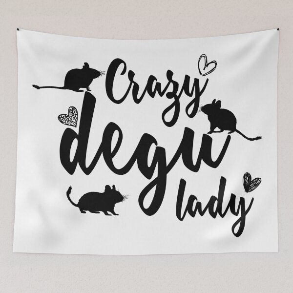 Item preview, Crazy degu lady (black) designed and sold by RatArt Designs.
