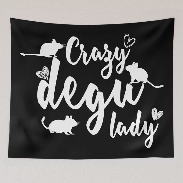 Item preview, Crazy degu lady (white) designed and sold by RatArt Designs.