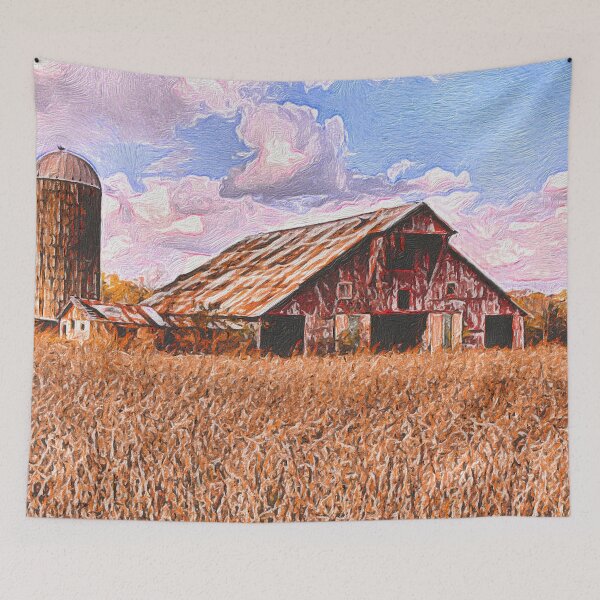 Item preview, Rustic Barn On The Farm | Acrylic Painting designed and sold by Christopher Taylor.