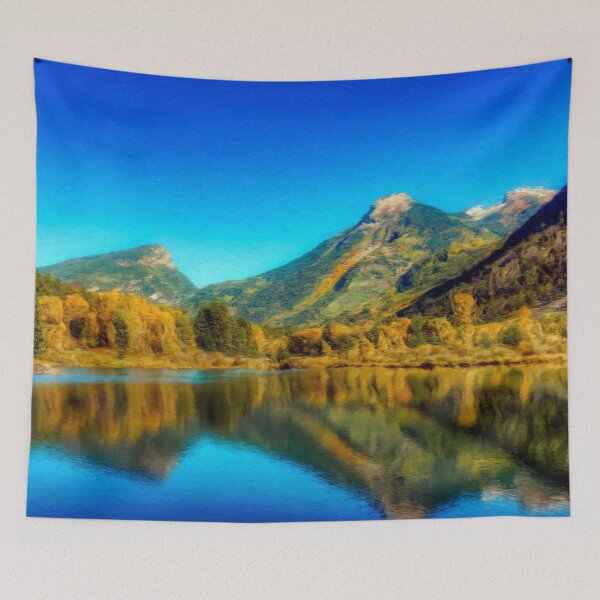 Item preview, Sienna Lake | Fall colors at the mountain - Oil Canvas Painting  designed and sold by Christopher Taylor.