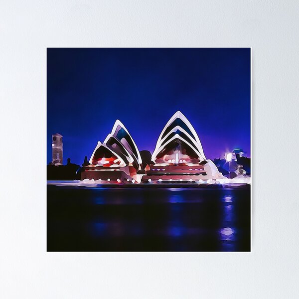 Item preview, Night At The Sydney Opera House | Watercolor Painting designed and sold by Christopher Taylor.
