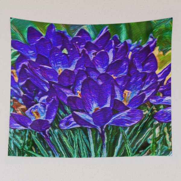 Item preview, Siebers Crocus | Spring Flowers | Vivid Vioilet Oil Painting  designed and sold by Christopher Taylor.