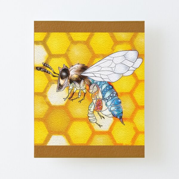 Blue Banded Bee Canvas Mounted Print