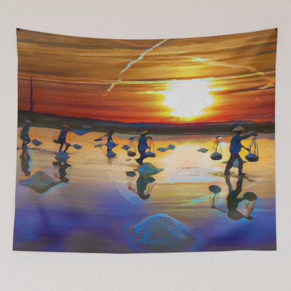 Item preview, Sunset Over The Paddie Fields | Oil Painting  designed and sold by Christopher Taylor.