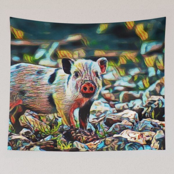 Item preview, Old Spots Piglet | painting  designed and sold by Christopher Taylor.