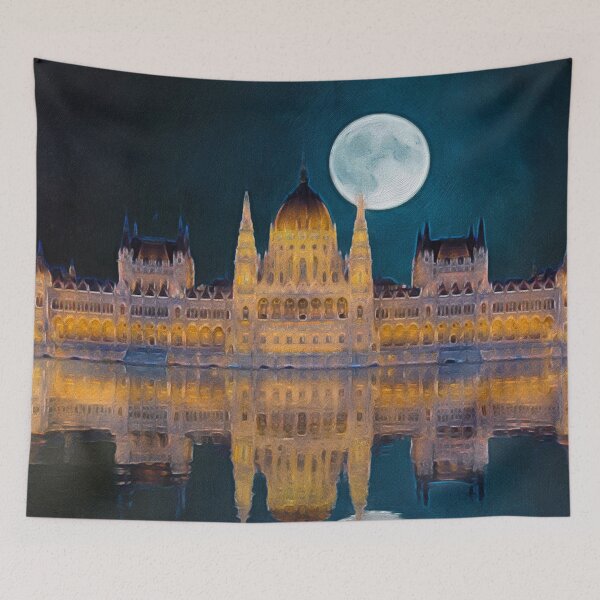 Item preview, House of the Nation | Hungarian Parliament Building - Oil Painting  designed and sold by Christopher Taylor.