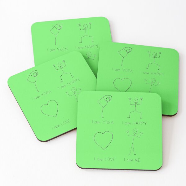 Item preview, I am YOGA I am HAPPY I am LOVE I am ME from the Stick Figure Series designed and sold by MonicaArtist.