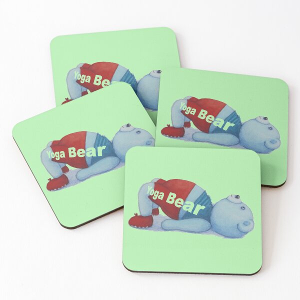 Item preview, Yoga Bear in Bridge Pose green background designed and sold by MonicaArtist.