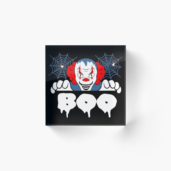 Clown Scary Boo Clown Halloween Outfit Acrylic Block