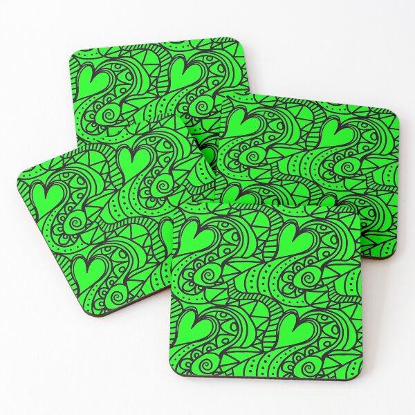 Item preview, lime green seamless heart designed and sold by atevern.
