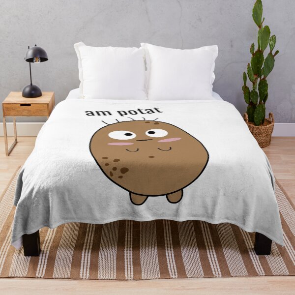 Item preview, Am Potat Meme Potato Cutie Blushing with Squinting Eyes designed and sold by plumpjose.