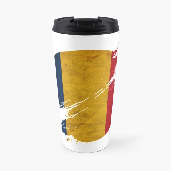 Romania vintage circle with flag Travel Mug