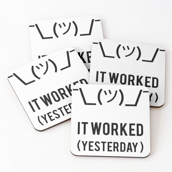 Item preview, It Worked Yesterday - Black Text Programmer Excuse Design designed and sold by geeksta.