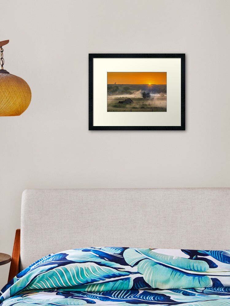 Thumbnail 1 of 7, Framed Art Print, Sunrise and Fog at Donnybrook designed and sold by jwwalter.