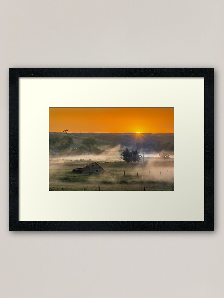 Thumbnail 2 of 7, Framed Art Print, Sunrise and Fog at Donnybrook designed and sold by jwwalter.