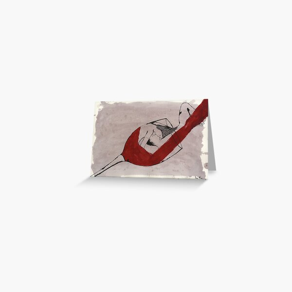 I love red wine cause you love red wine Greeting Card