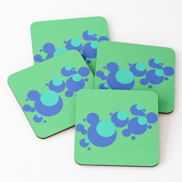 Item preview, Blue bubbles on leaf green designed and sold by KMA Home Design.