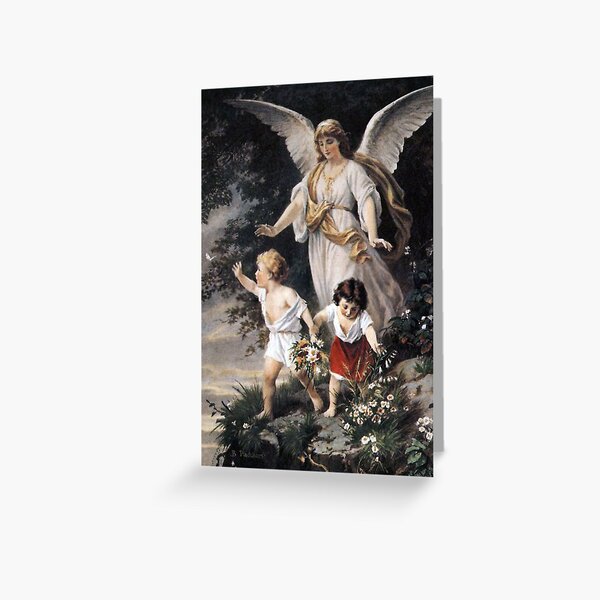 Item preview, Bernhard Plockhorst - Guardian Angel - 19th Century - Painting designed and sold by CrankyOldDude.