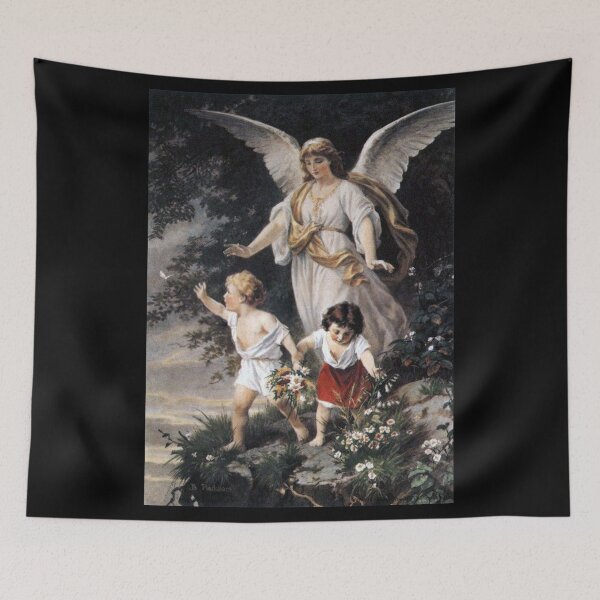 Item preview, Bernhard Plockhorst - Guardian Angel - 19th Century - Painting designed and sold by CrankyOldDude.