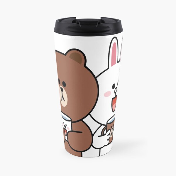 Cute brown bear cony bunny rabbit lovers Travel Mug