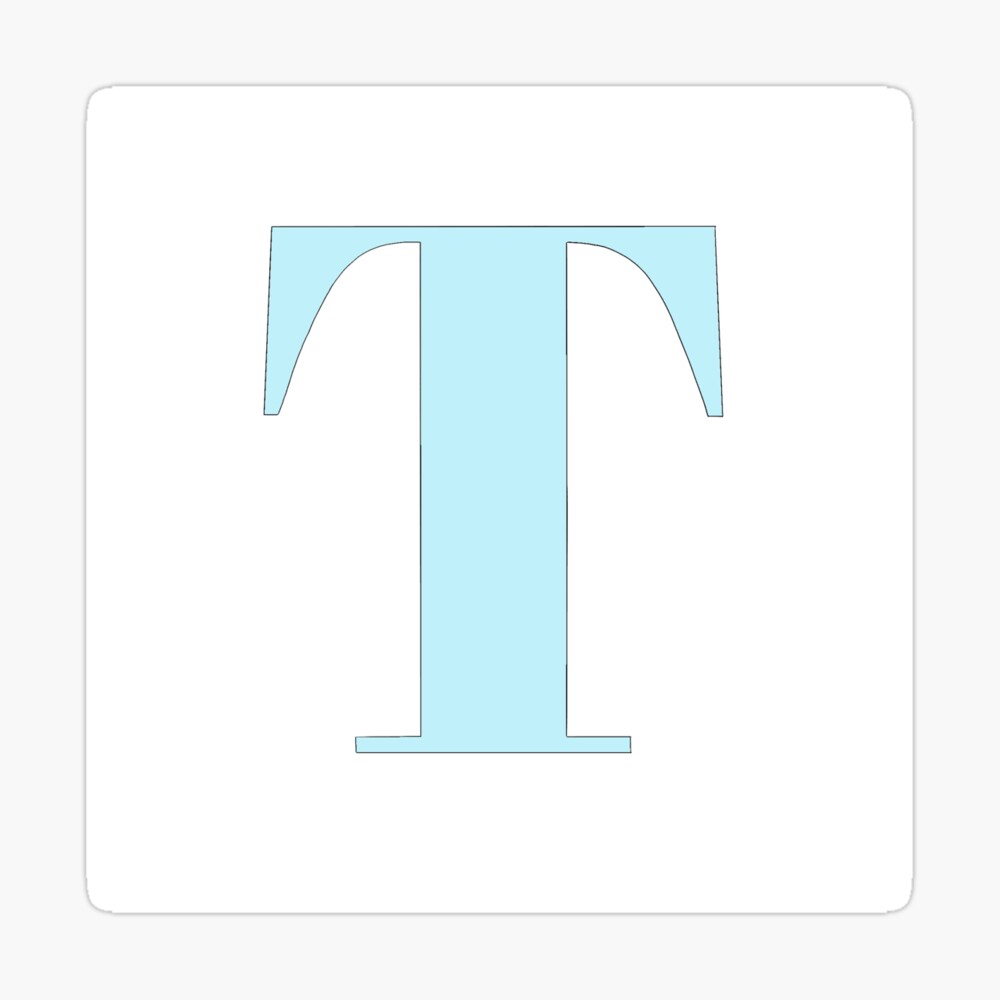 The Letter T Pastel Blue Canvas Print By Drawingbystephx Redbubble