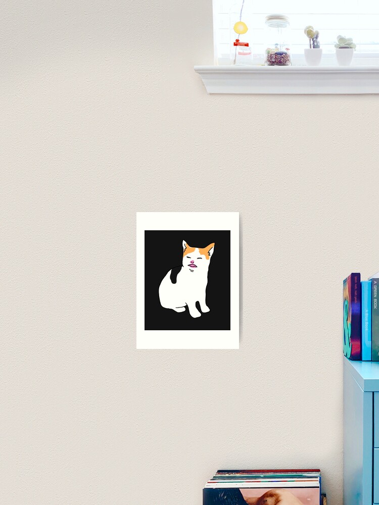 I draw the angry cat no banana meme Photographic Print for Sale