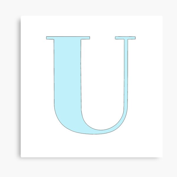 the letter u pastel blue canvas print by drawingbystephx redbubble