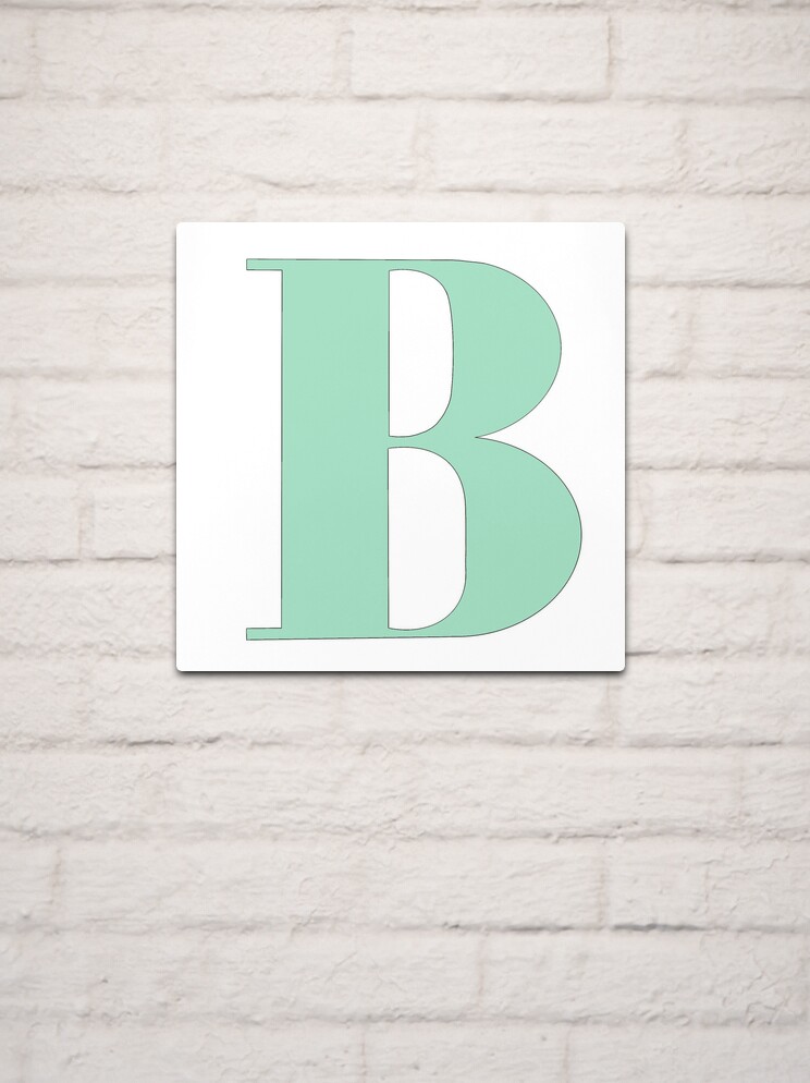 green metal letter b