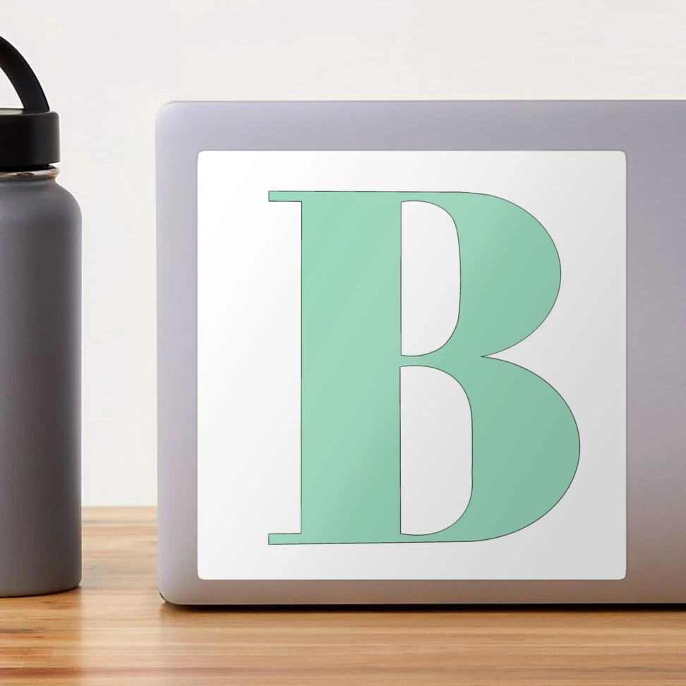 The letter B (Mint Green) Sticker for Sale by drawingbystephx