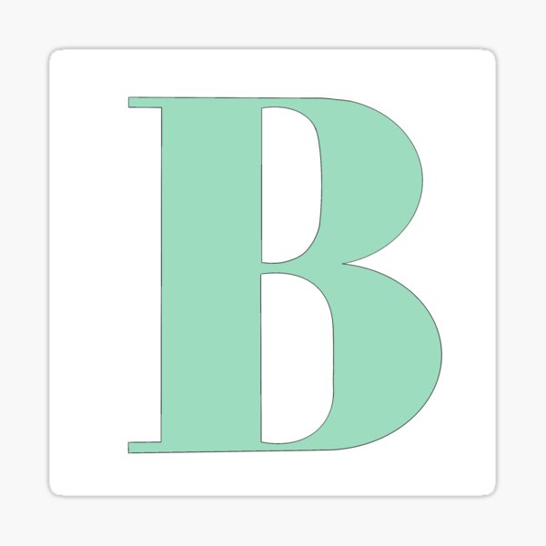 The letter B (Mint Green) Sticker for Sale by drawingbystephx
