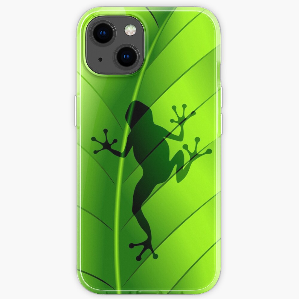 Frog Shape on Green Leaf iPhone Case
