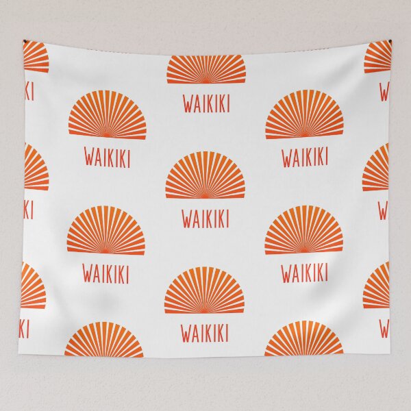 Item preview, Waikiki Honolulu, Hawaii Sunset Orange designed and sold by madtoyman.