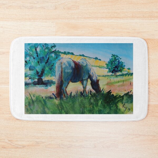 Item preview, Pinto horse in Devon summer landscape en plein air painting designed and sold by MikeJory.
