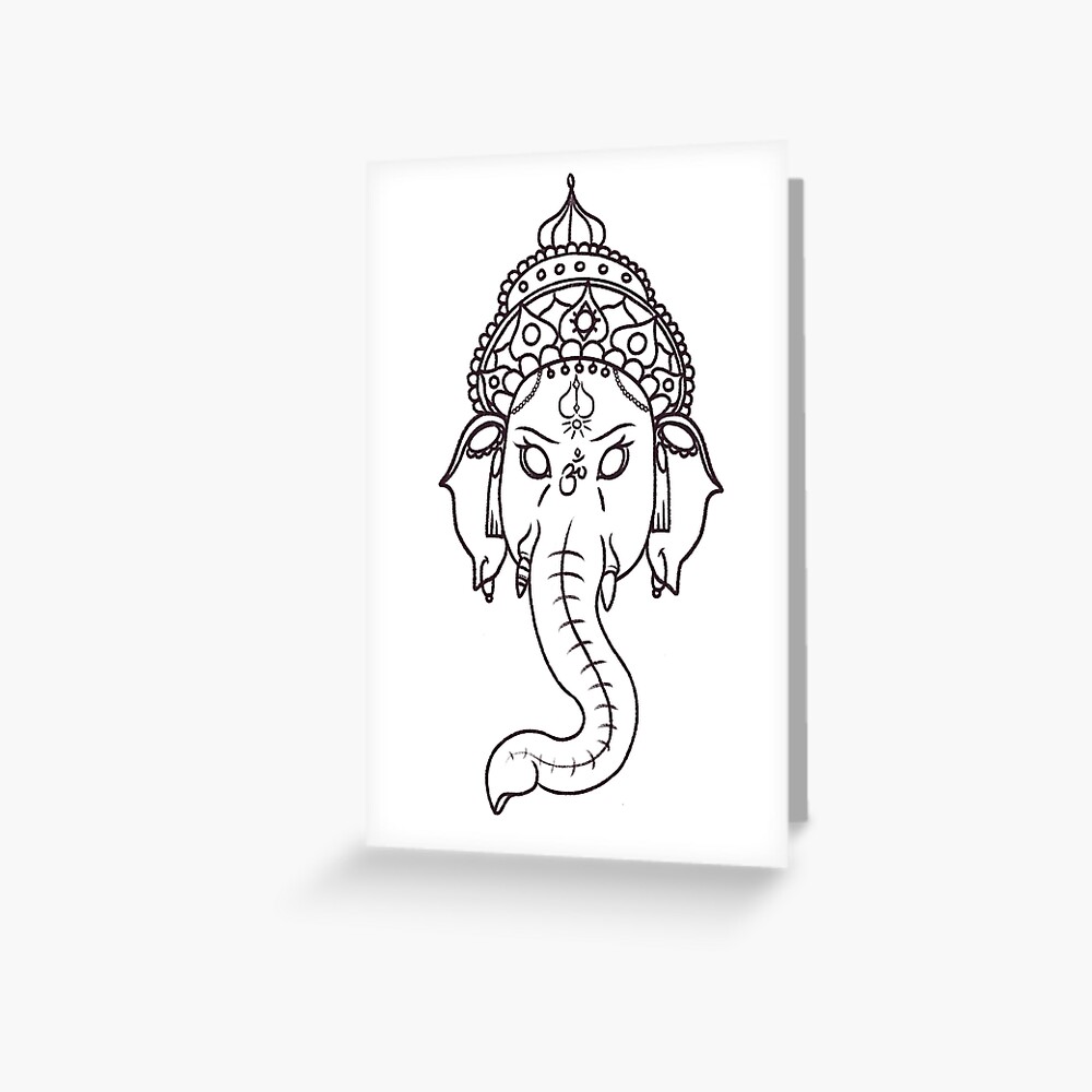 ganesh outline greeting card by angellee33 redbubble redbubble