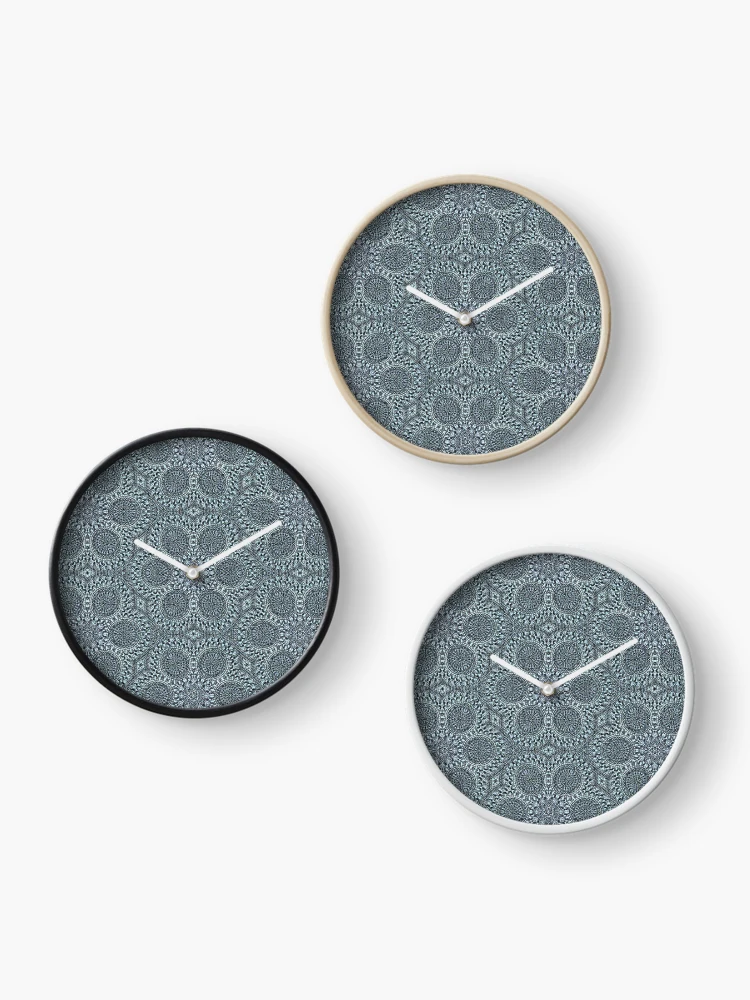Thumbnail 3 of 4, Clock, Silver Roses Pattern designed and sold by bubbliciousart.