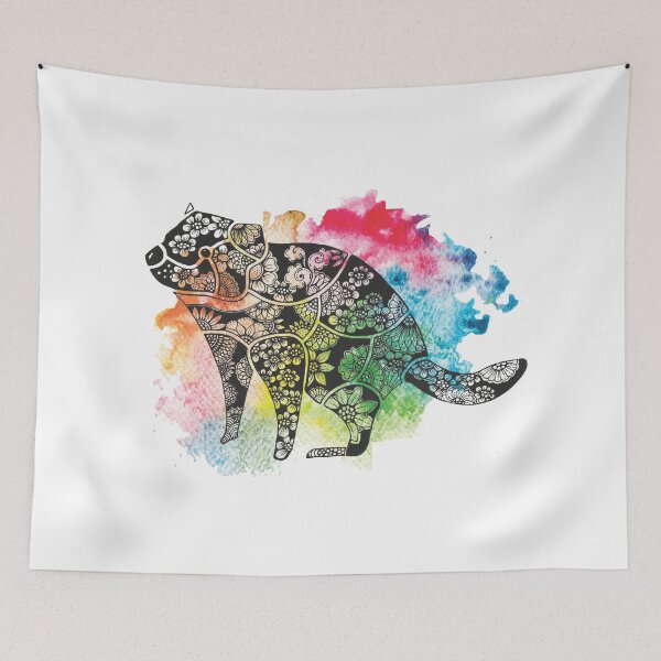 Item preview, Tasmanian Devil over Watercolour Splash designed and sold by doodlesbydodo.