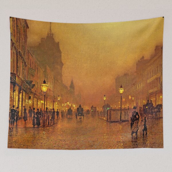 Item preview, John Atkinson Grimshaw - A Street at Night designed and sold by ArtExpression.