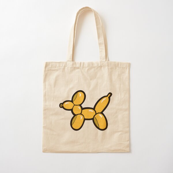Balloon Animal Dogs Pattern in Red Cotton Tote Bag