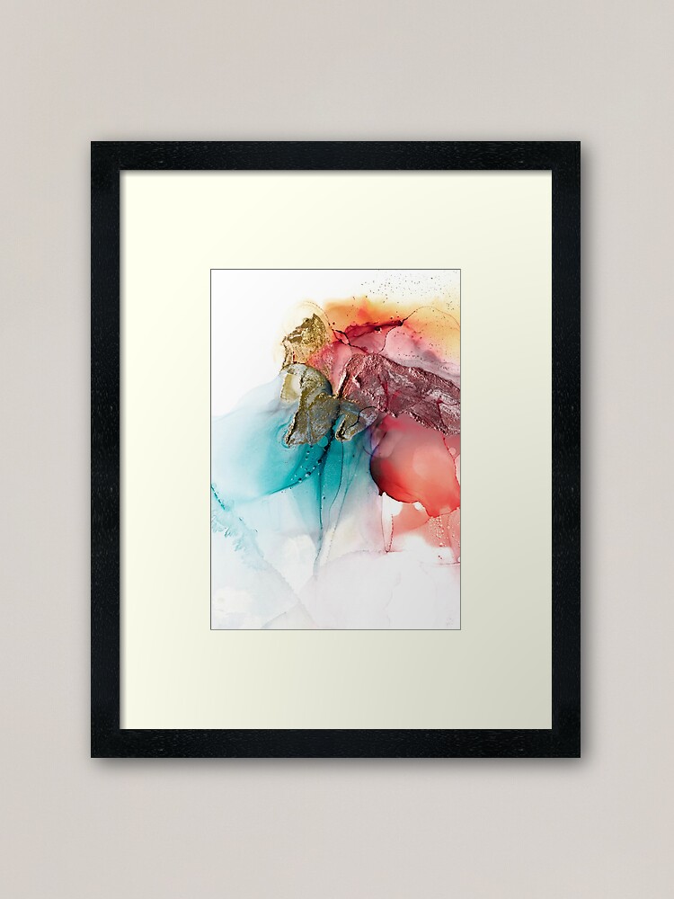 framed alcohol ink art