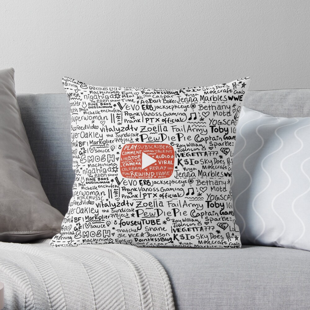 "Youtube" Throw Pillow by popcases Redbubble