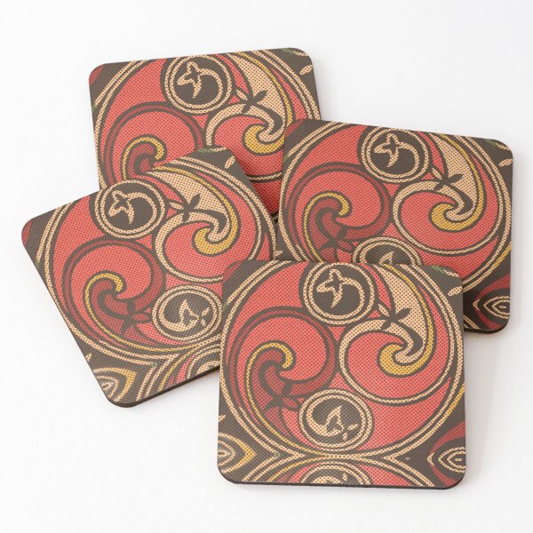 Item preview, Unique floral circle holes design Wall art wallpaper designed and sold by Kam-designs.