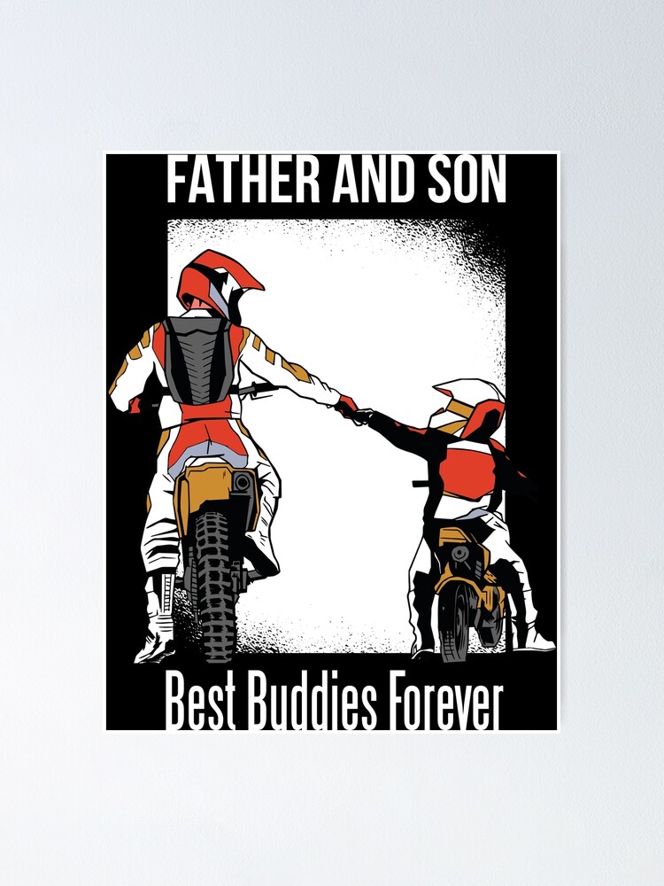 Póster «Padre e hijo amigos de moto» de GoodQuality | Redbubble