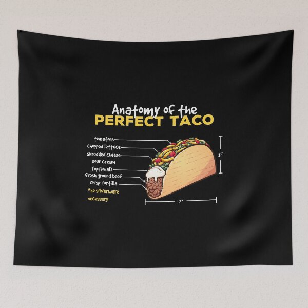 Item preview, Anatomy Of The Perfect Taco - Sarcastic Mexican Burrito Food designed and sold by PrintPress.