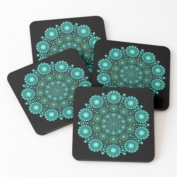 Item preview, Turquoise & Green Dots Mandala designed and sold by serenaking.