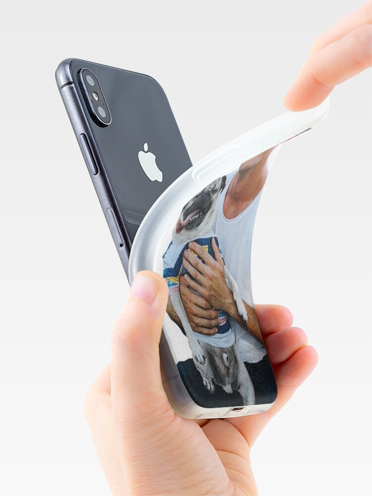 Alternate view of Tyler C. with Dog - Cutout iPhone Case